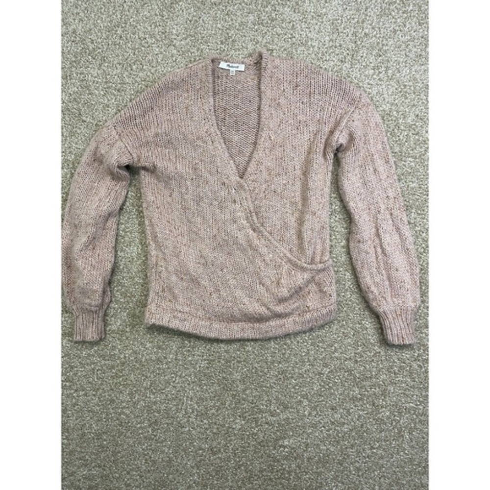 Madewell Beresford Wrap-Front Pullover Sweater Pink‎ Oversized Women's Size XXS